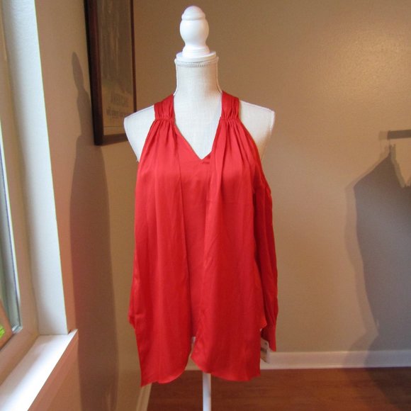 Trina Turk Red Silk Blouse - Picture 4 of 10